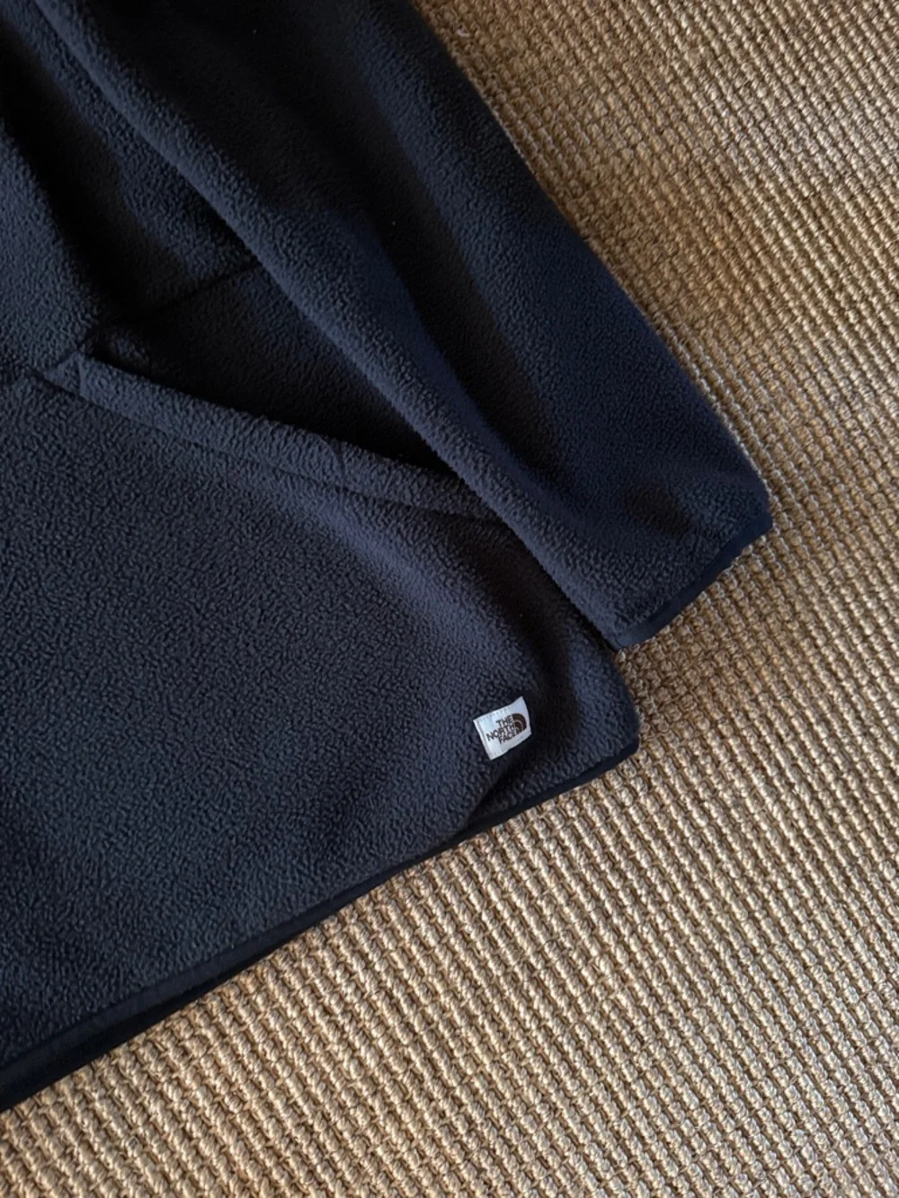 The North Face Black Hooded Snap Pullover Fleece